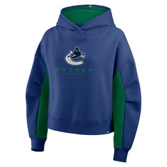 Vancouver Canucks Fanatics Women's Back Check Boxy Hoodie - Blue | Fanatics sale