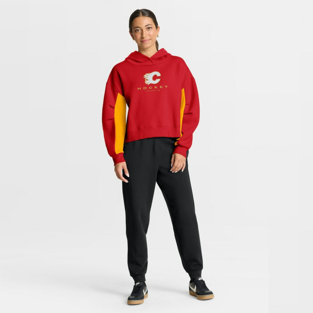 Calgary Flames Fanatics Women's Back Check Boxy Hoodie - Red | Fanatics discount