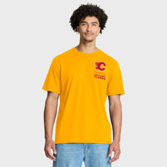 Calgary Flames Fanatics Crash The Net Legacy T-Shirt - Gold | Fanatics Clearance