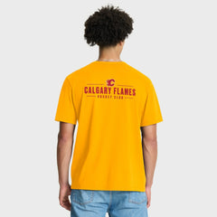 Calgary Flames Fanatics Crash The Net Legacy T-Shirt - Gold | Fanatics Clearance