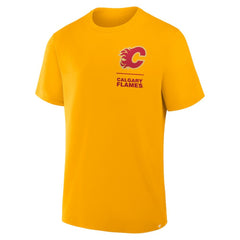 Calgary Flames Fanatics Crash The Net Legacy T-Shirt - Gold | Fanatics Clearance