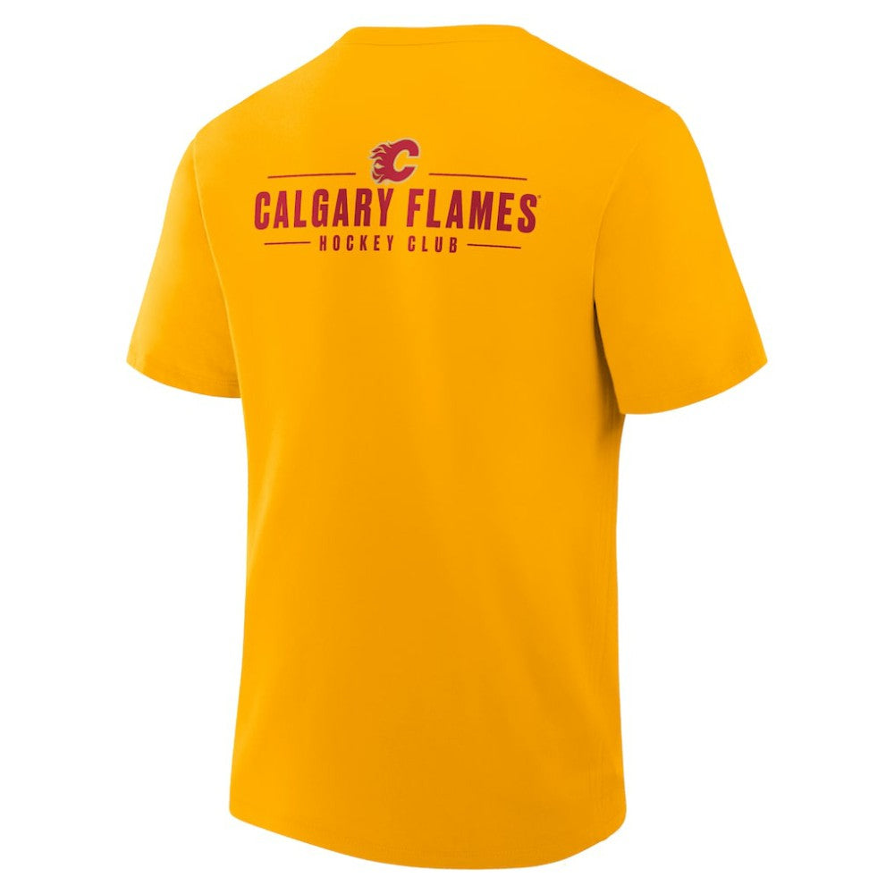 Calgary Flames Fanatics Crash The Net Legacy T-Shirt - Gold | Fanatics Clearance