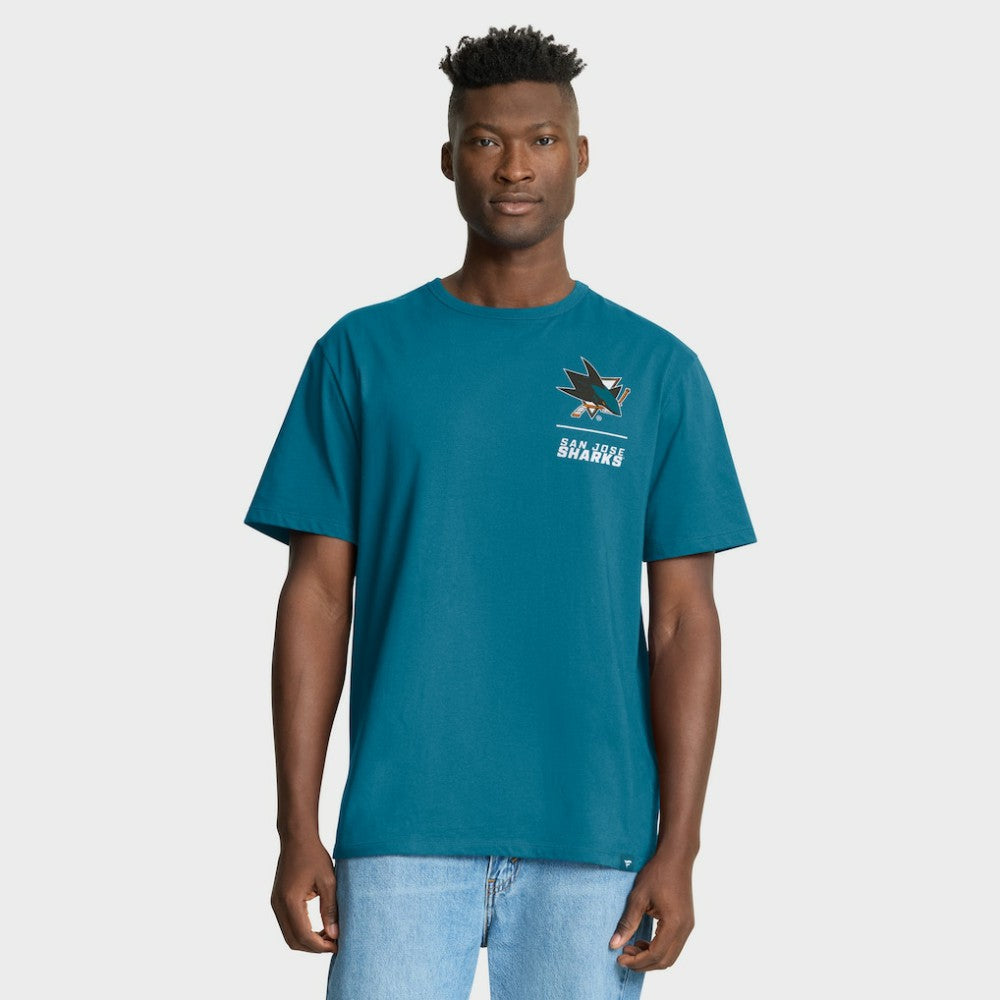 San Jose Sharks Fanatics Crash The Net Legacy T-Shirt - Teal | Fanatics Clearance