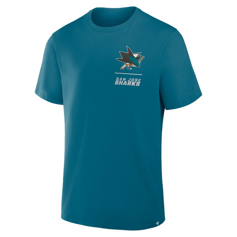 San Jose Sharks Fanatics Crash The Net Legacy T-Shirt - Teal | Fanatics Clearance