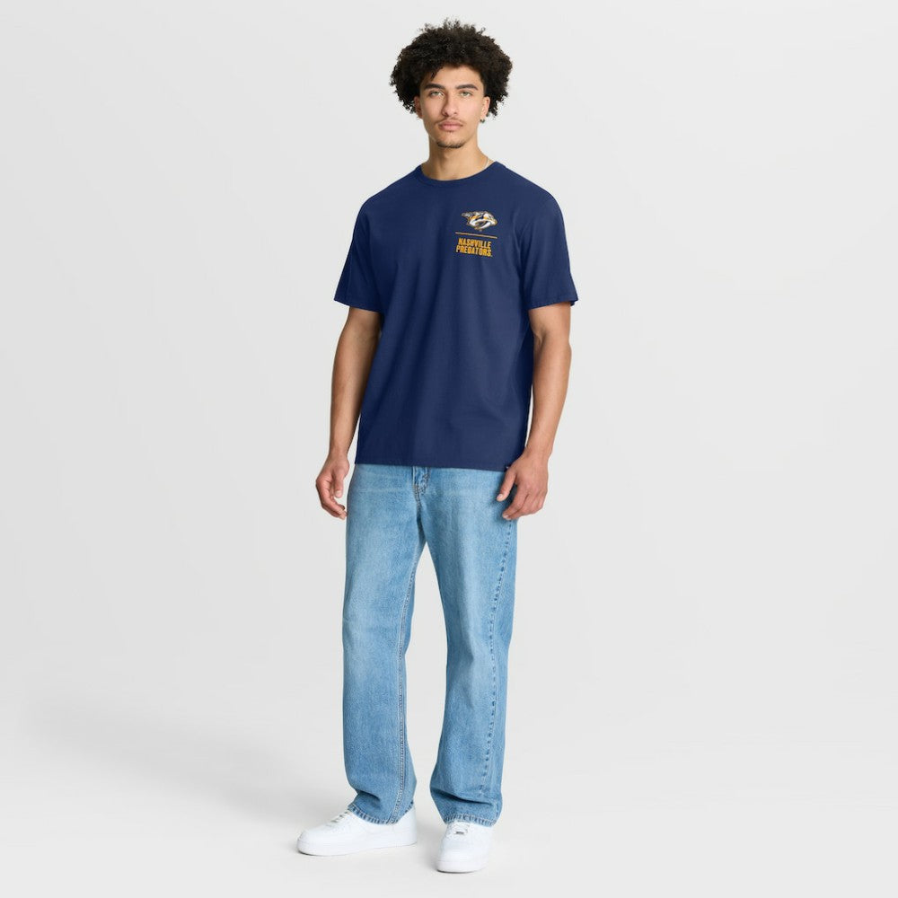 Nashville Predators Fanatics Crash The Net Legacy T-Shirt - Navy | Fanatics on sale