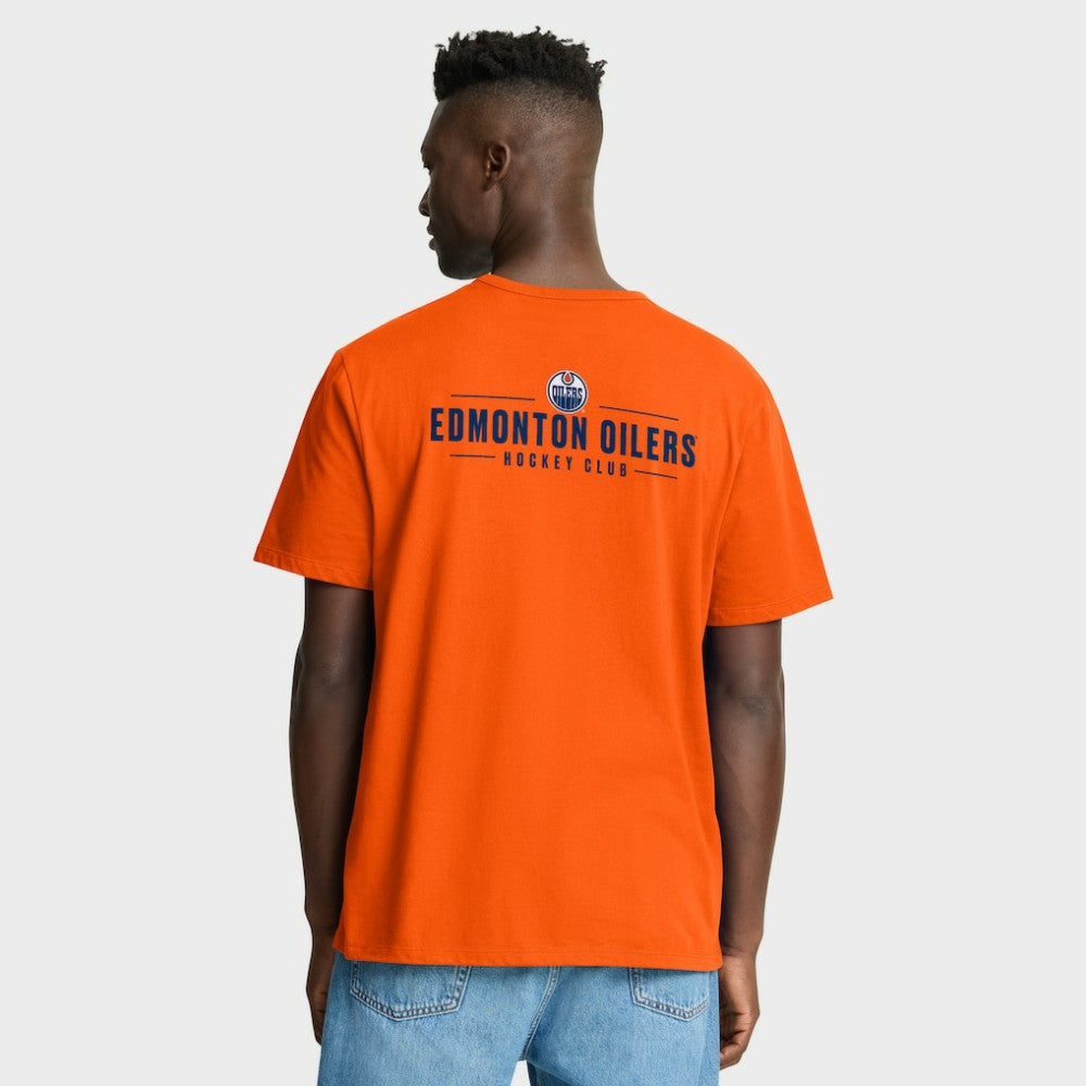 Edmonton Oilers Fanatics Crash The Net Legacy T-Shirt - Orange | Fanatics Lifestyle