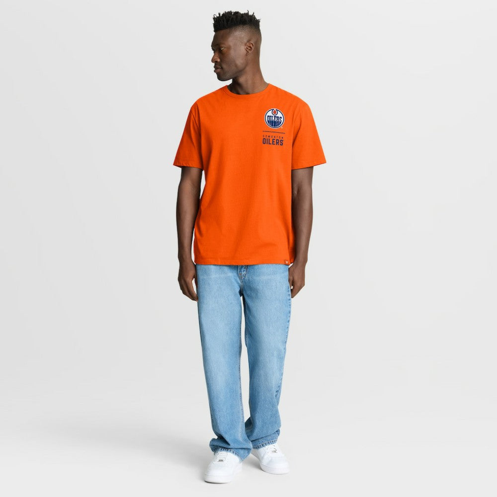 Edmonton Oilers Fanatics Crash The Net Legacy T-Shirt - Orange | Fanatics Lifestyle