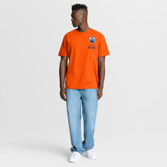 Edmonton Oilers Fanatics Crash The Net Legacy T-Shirt - Orange | Fanatics Lifestyle