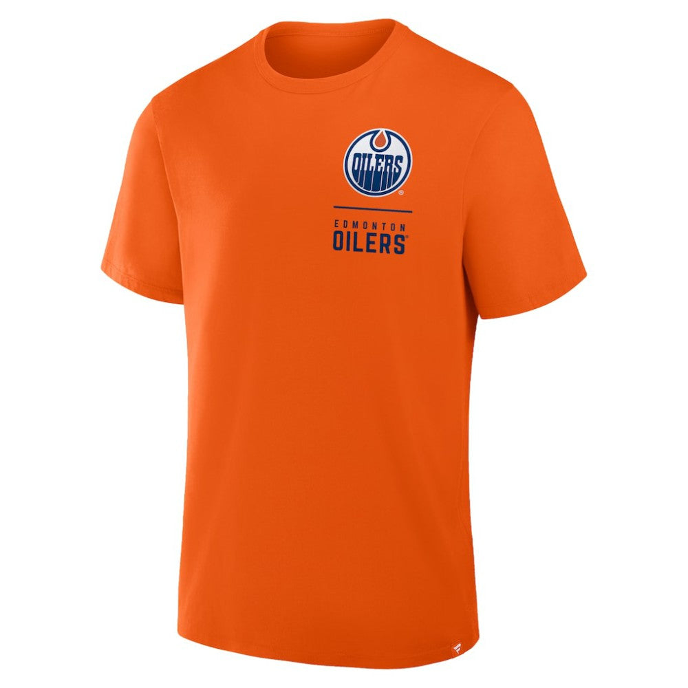Edmonton Oilers Fanatics Crash The Net Legacy T-Shirt - Orange | Fanatics Lifestyle