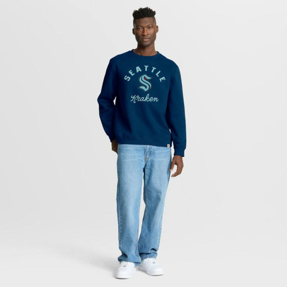 Seattle Kraken Fanatics Stickler Sweatshirt - Deep Sea Blue | Fanatics Lifestyle
