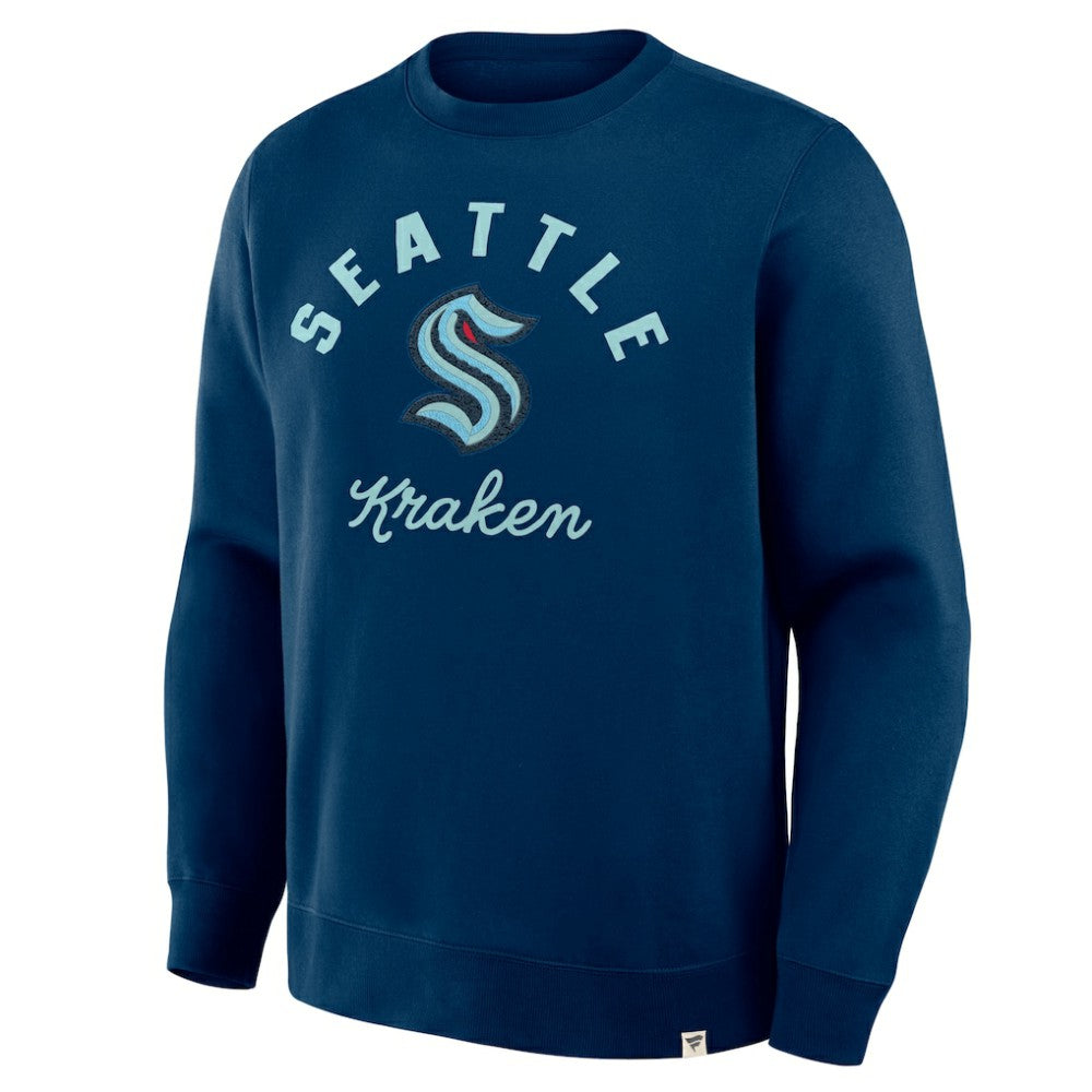 Seattle Kraken Fanatics Stickler Sweatshirt - Deep Sea Blue | Fanatics Lifestyle