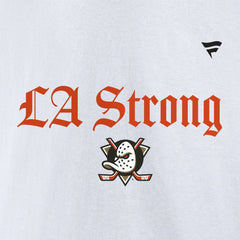 Anaheim Ducks Fanatics Unisex LA Strong Premium Fleece Pullover Hoodie - White | Fanatics Clearance