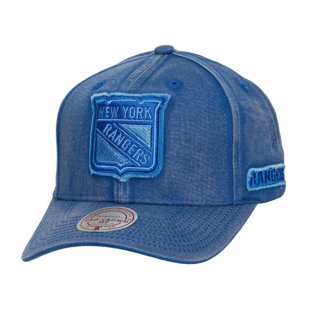 New York Rangers Mitchell & Ness Downtown Snow Wash Pro-Crown Adjustable Hat - Blue | NHL near me