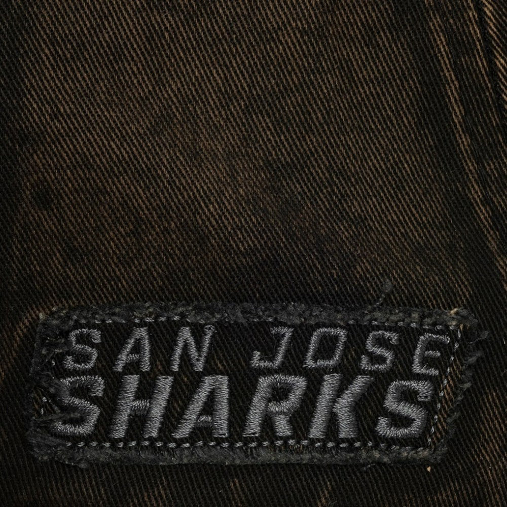 San Jose Sharks Mitchell & Ness Downtown Snow Wash Pro-Crown Adjustable Hat - Black | NHL Clearance