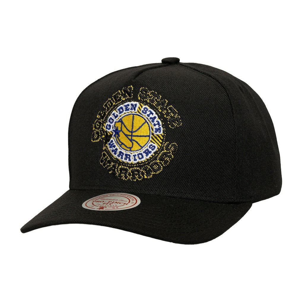 Mitchell & Ness Golden State Warriors Tilted Pro Pinch Adjustable Hat Black