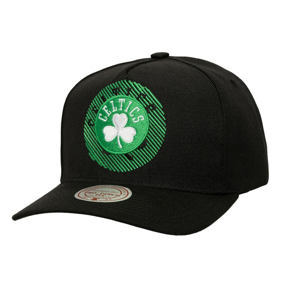 Mitchell & Ness Boston Celtics Tilted Pro Pinch Adjustable Hat Black