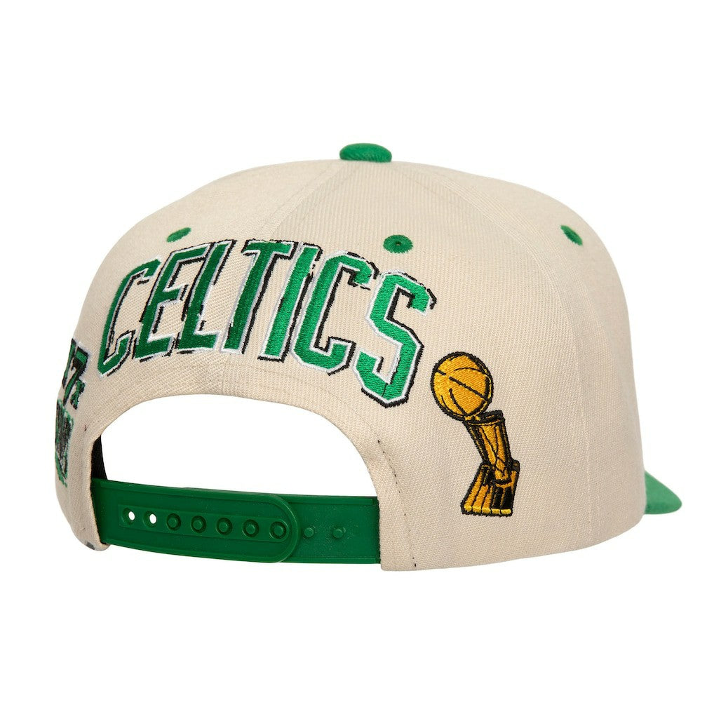 Mitchell & Ness Boston Celtics 17x NBA Champions Soul Legacy Defined Pro Crown Snapback Hat Cream/Kelly Green