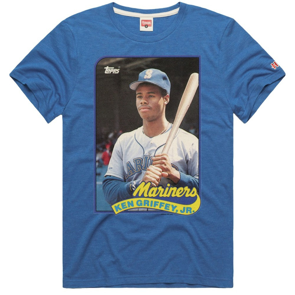 Ken Griffey Jr. Seattle Mariners Homage 1989 Topps Baseball Card Player T-Shirt Sale