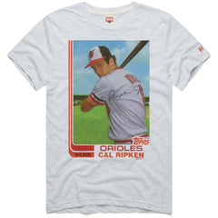 Cal Ripken Jr. Baltimore Orioles Homage 1982 Topps Baseball Card Player T-Shirt Outlet