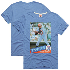 Kirby Puckett Minnesota Twins Homage 1985 Topps Baseball Card Player Tri-Blend T-Shirt Outlet