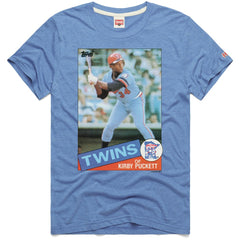 Kirby Puckett Minnesota Twins Homage 1985 Topps Baseball Card Player Tri-Blend T-Shirt Outlet