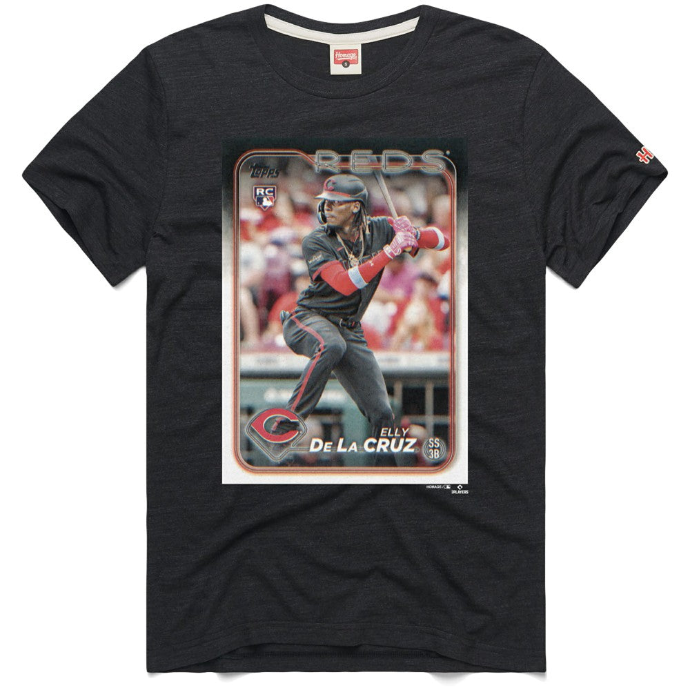 Elly De La Cruz Cincinnati Reds Homage 2024 Topps Baseball Card Player Tri-Blend T-Shirt for sale