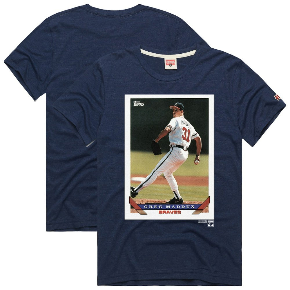 Greg Maddux Atlanta Braves Homage 1993 Topps Baseball Card Player T-Shirt Discount