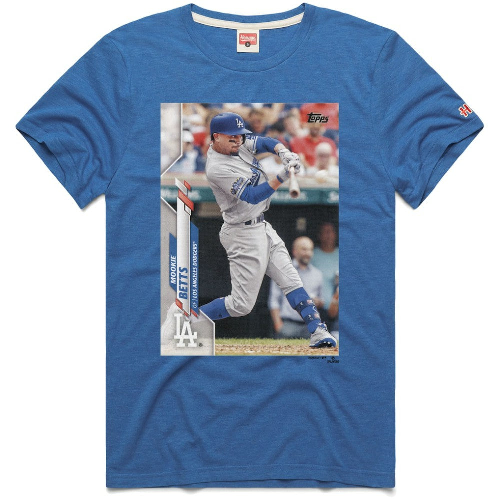 Mookie Betts Los Angeles Dodgers Homage 2020 Topps Baseball Card Player T-Shirt Outlet