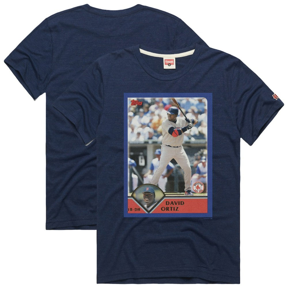 David Ortiz Boston Red Sox Homage 2003 Topps Baseball Card Player T-Shirt for sale