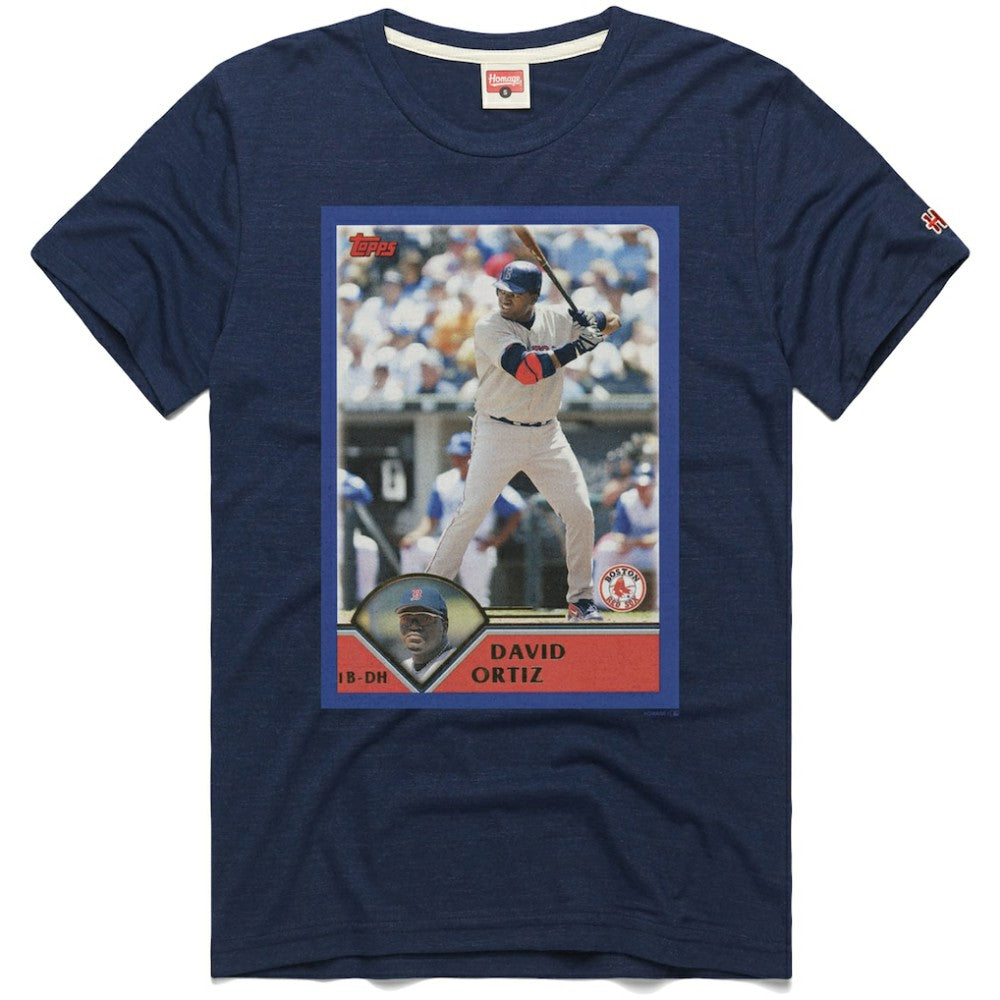 David Ortiz Boston Red Sox Homage 2003 Topps Baseball Card Player T-Shirt for sale