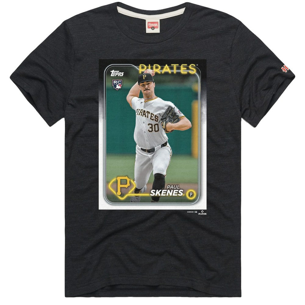 Paul Skenes Pittsburgh Pirates Homage 2024 Topps Baseball Card Player Tri-Blend T-Shirt Discount