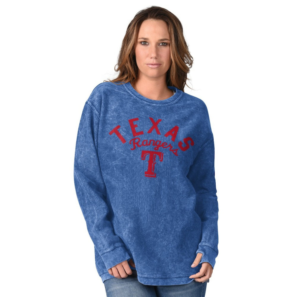 Texas Rangers G-III 4Her by Carl Banks Women's Comfy Cord Pullover Sweatshirt Online