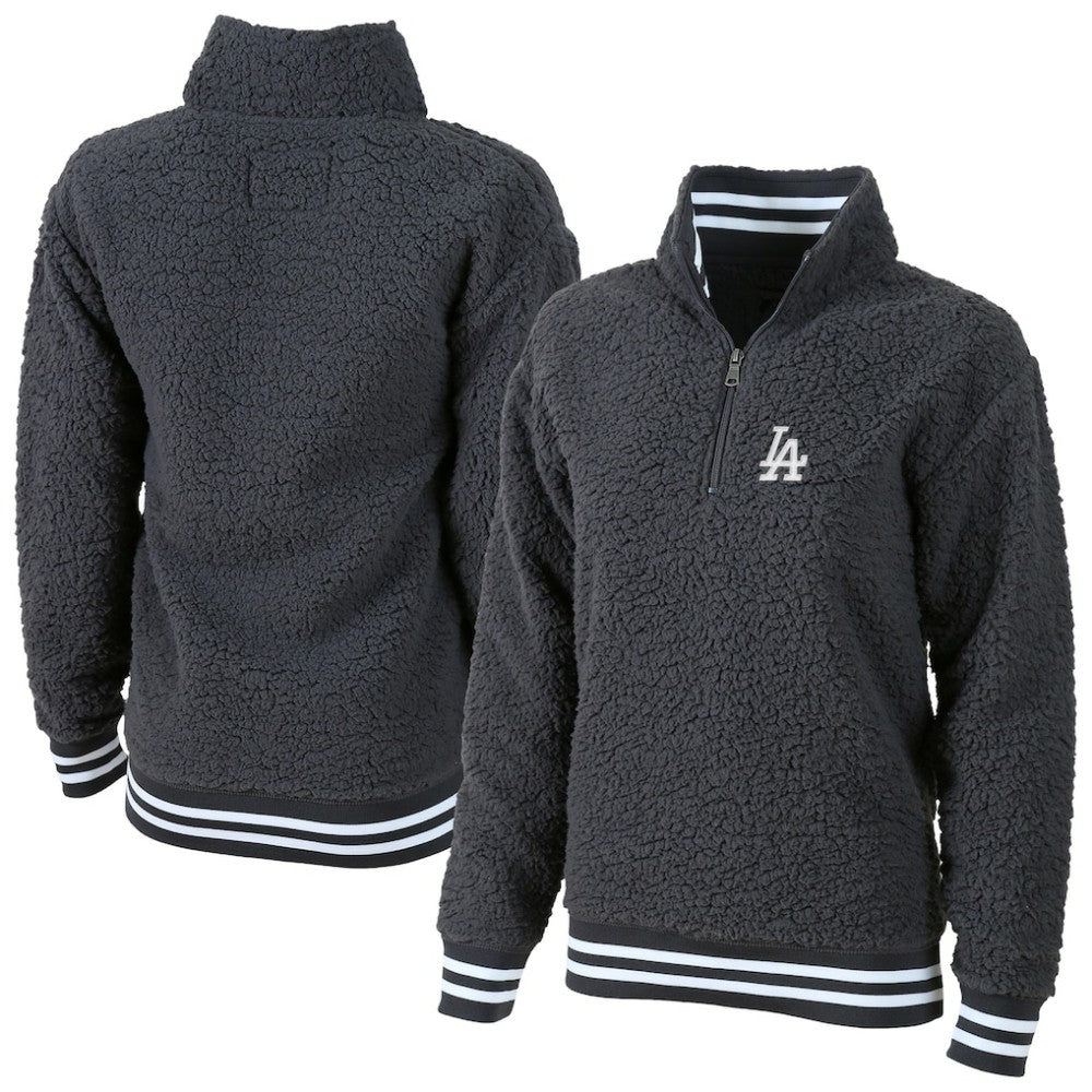 Los Angeles Dodgers G-III 4Her by Carl Banks Women's Play Action Sherpa Fleece Quarter-Zip Jacket Online
