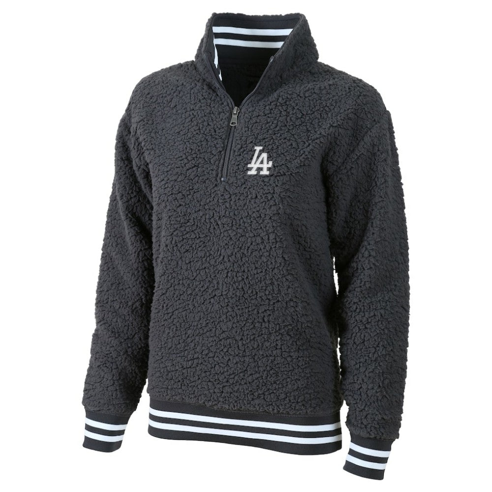 Los Angeles Dodgers G-III 4Her by Carl Banks Women's Play Action Sherpa Fleece Quarter-Zip Jacket Online