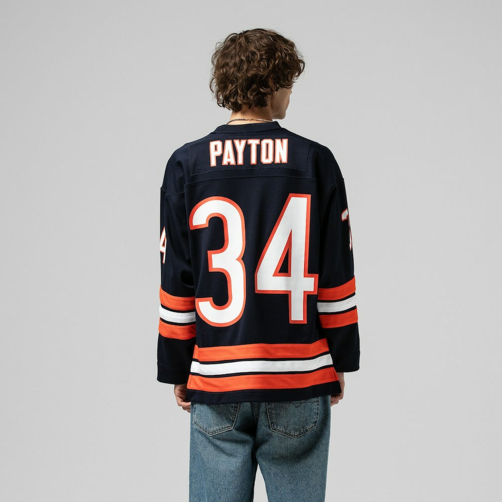 Walter Payton Chicago Bears Maxxed Out Fashion Hockey Jersey - Navy - Mitchell & Ness