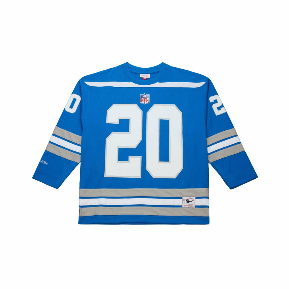 Barry Sanders Detroit Lions Maxxed Out Fashion Hockey Jersey - Blue - Mitchell & Ness