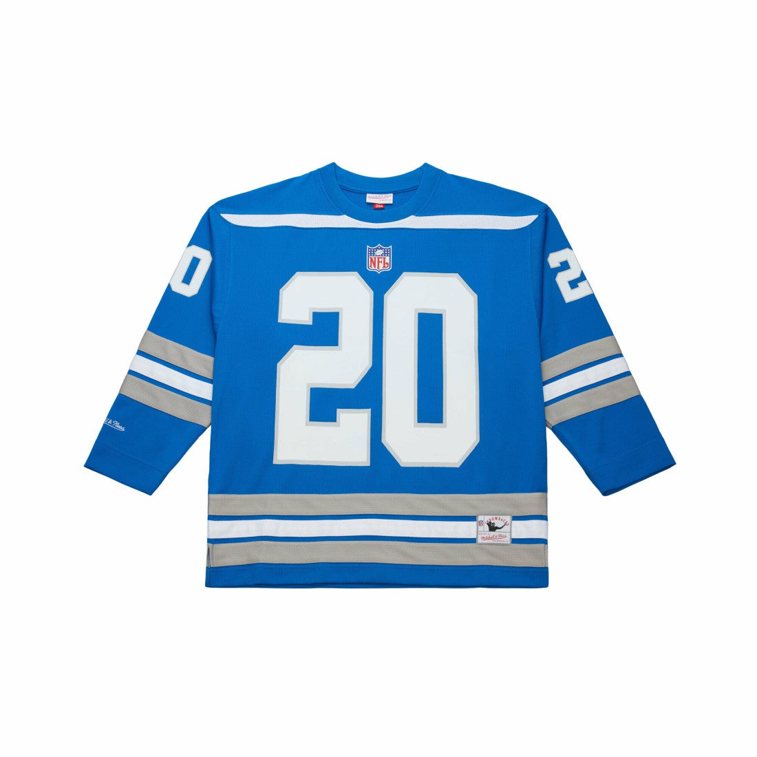 Barry Sanders Detroit Lions Maxxed Out Fashion Hockey Jersey - Blue - Mitchell & Ness
