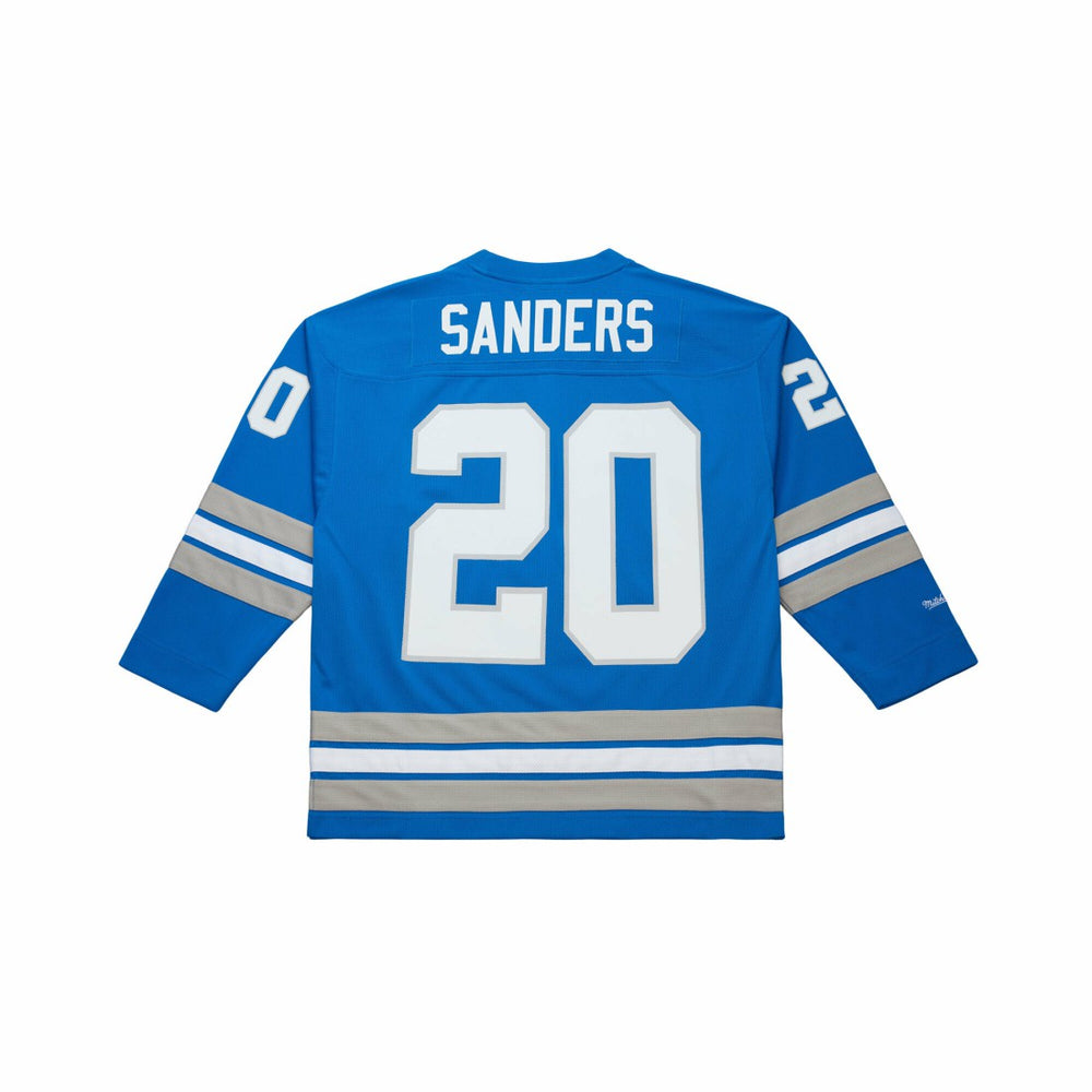 Barry Sanders Detroit Lions Maxxed Out Fashion Hockey Jersey - Blue - Mitchell & Ness