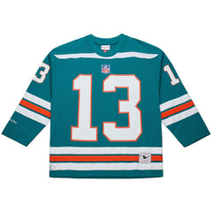 Dan Marino Miami Dolphins Maxxed Out Fashion Hockey Jersey - Aqua - Mitchell & Ness