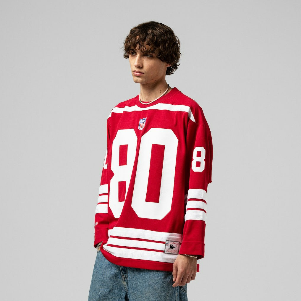 Jerry Rice San Francisco 49ers Maxxed Out Fashion Hockey Jersey - Scarlet - Mitchell & Ness