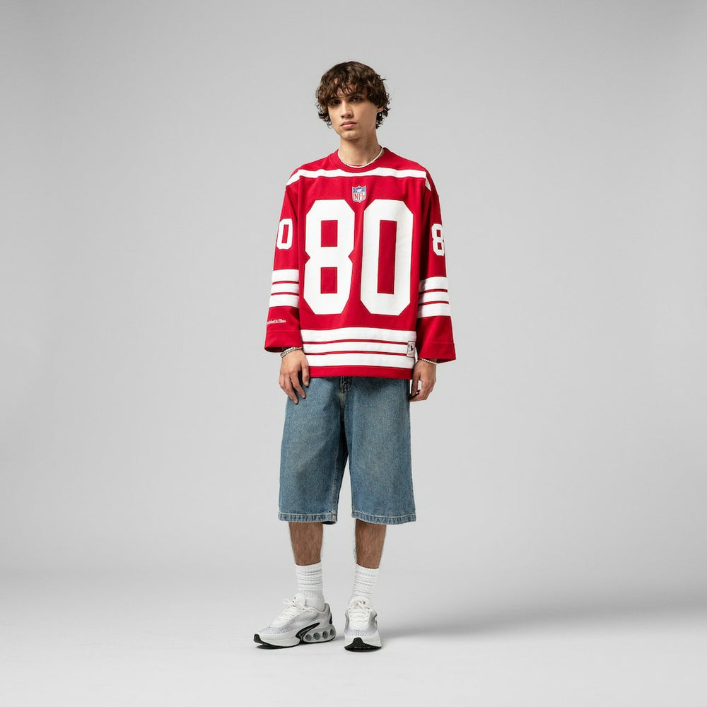 Jerry Rice San Francisco 49ers Maxxed Out Fashion Hockey Jersey - Scarlet - Mitchell & Ness