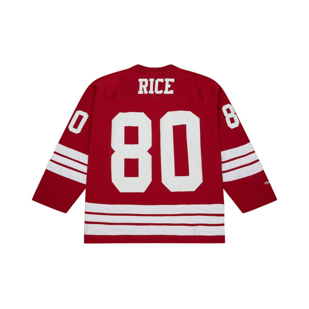 Jerry Rice San Francisco 49ers Maxxed Out Fashion Hockey Jersey - Scarlet - Mitchell & Ness