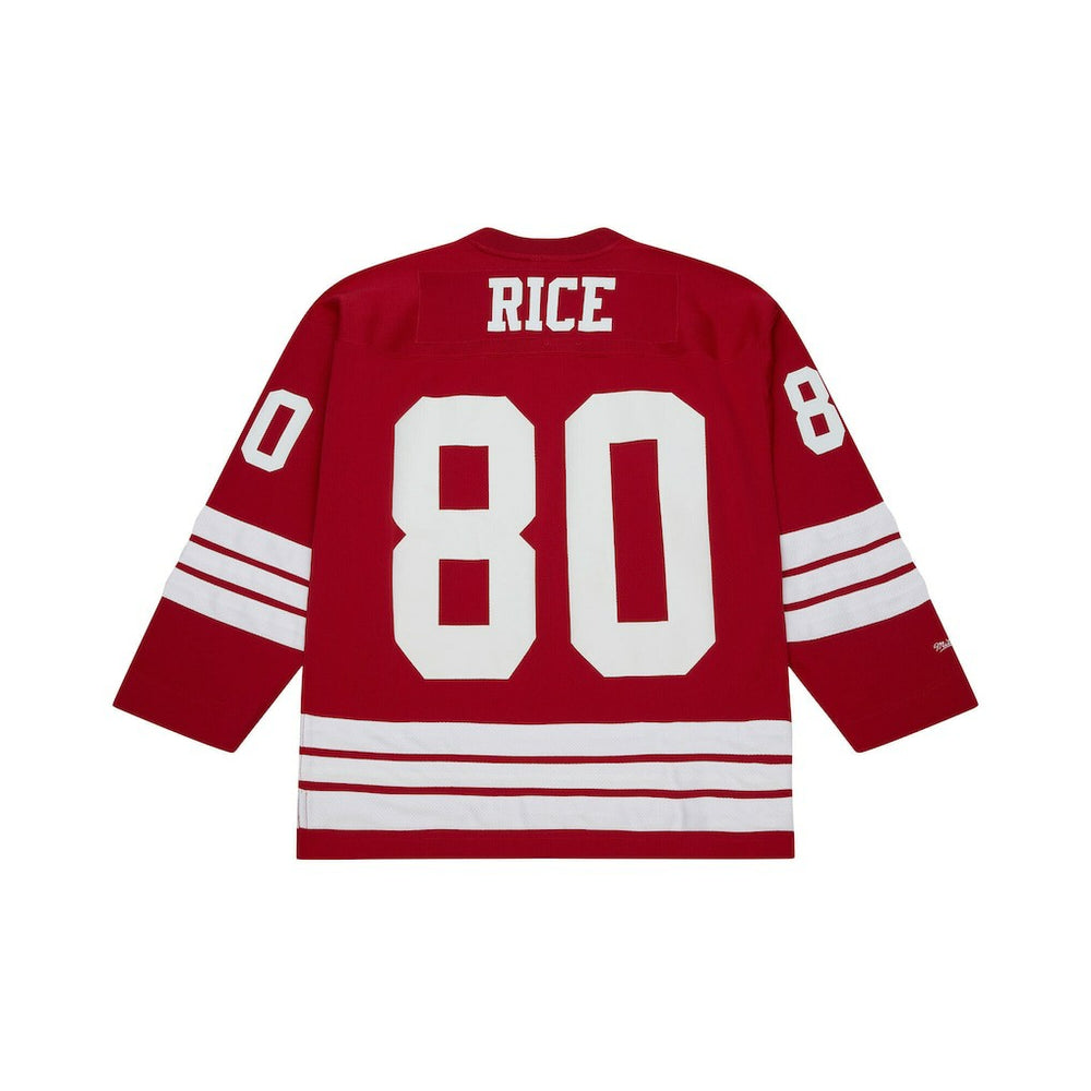 Jerry Rice San Francisco 49ers Maxxed Out Fashion Hockey Jersey - Scarlet - Mitchell & Ness