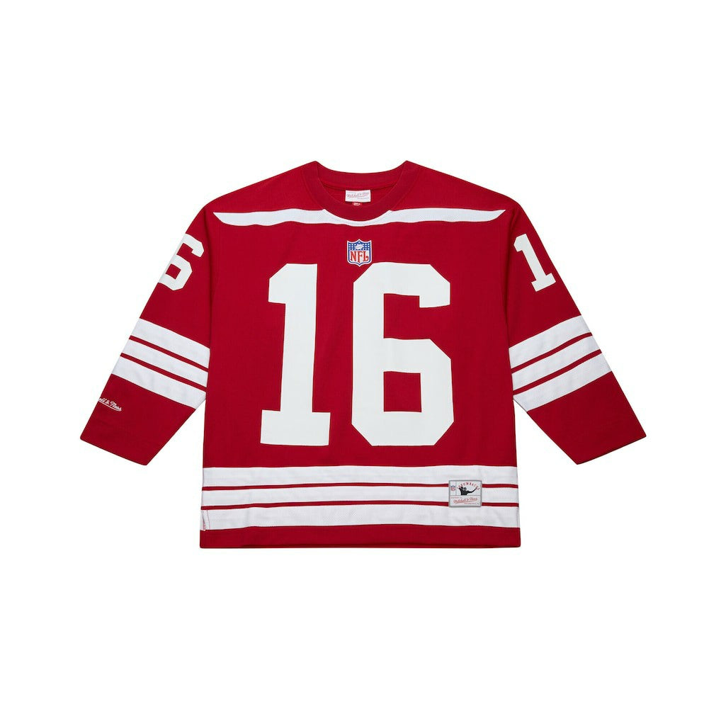 Joe Montana San Francisco 49ers Maxxed Out Fashion Hockey Jersey - Scarlet - Mitchell & Ness