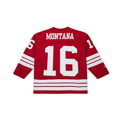 Joe Montana San Francisco 49ers Maxxed Out Fashion Hockey Jersey - Scarlet - Mitchell & Ness