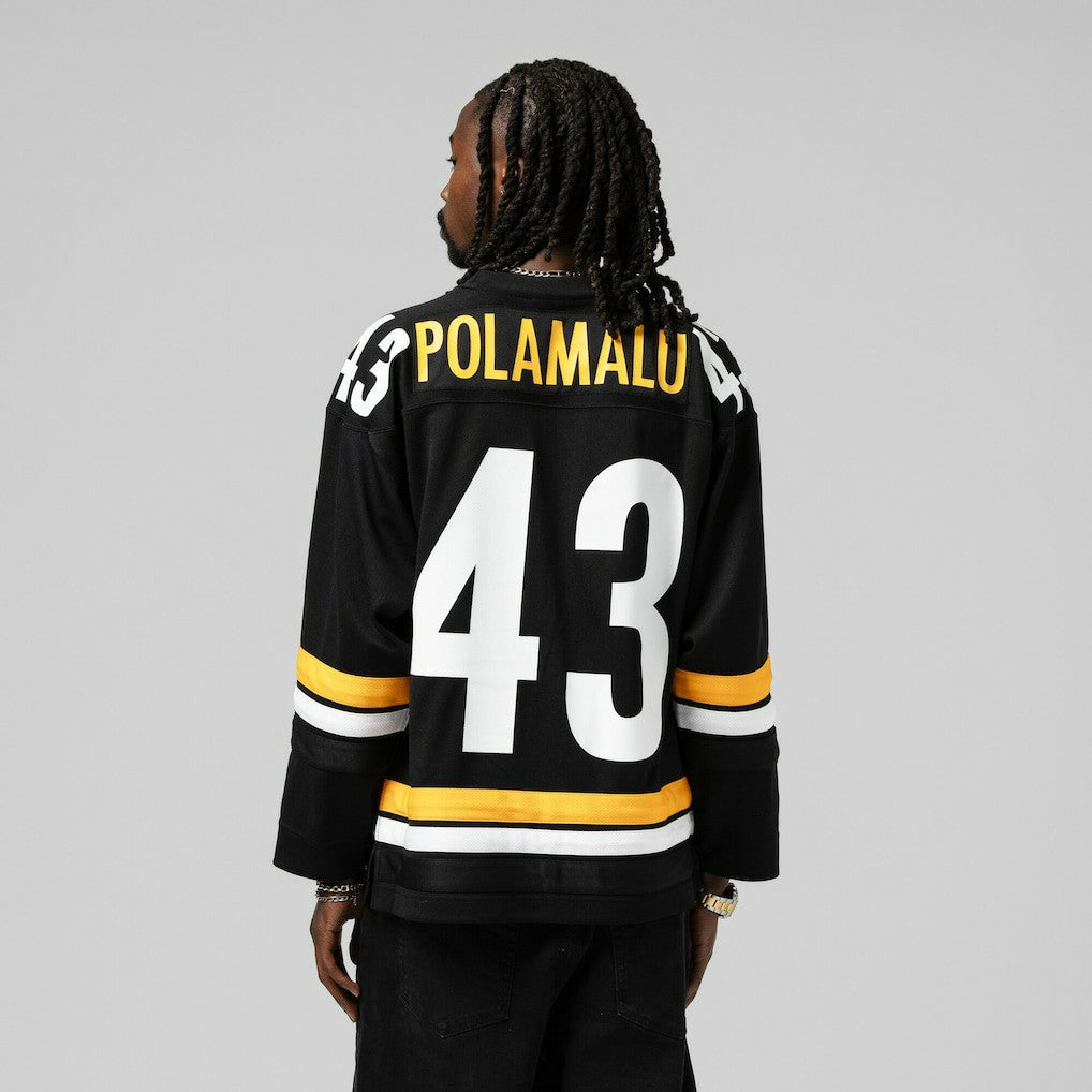 Troy Polamalu Pittsburgh Steelers Maxxed Out Fashion Hockey Jersey - Black - Mitchell & Ness