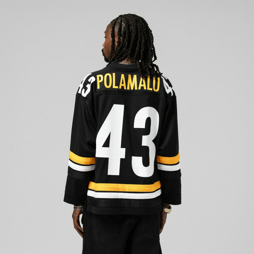 Troy Polamalu Pittsburgh Steelers Maxxed Out Fashion Hockey Jersey - Black - Mitchell & Ness