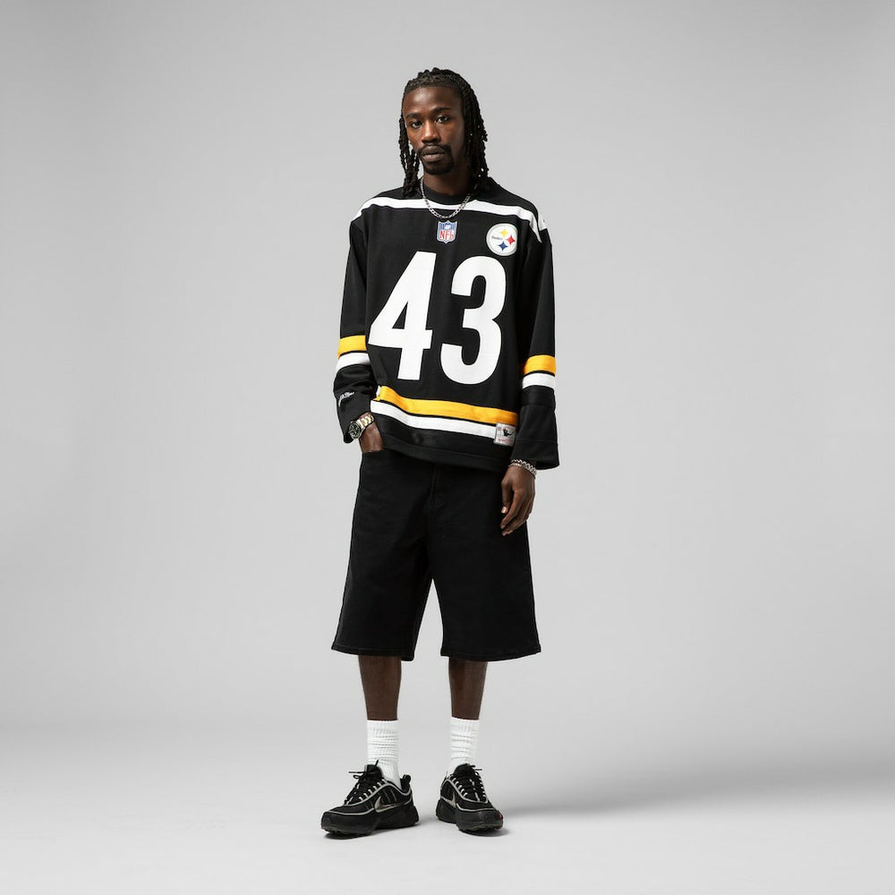 Troy Polamalu Pittsburgh Steelers Maxxed Out Fashion Hockey Jersey - Black - Mitchell & Ness