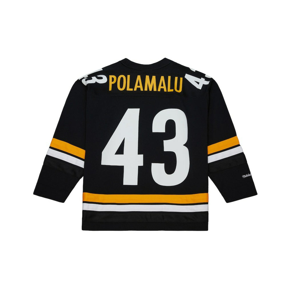 Troy Polamalu Pittsburgh Steelers Maxxed Out Fashion Hockey Jersey - Black - Mitchell & Ness