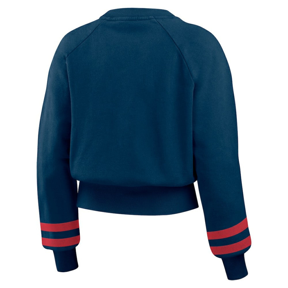 Boston Red Sox WEAR by Erin Andrews Women's Vintage Washed Cropped Pullover Sweatshirt Sale
